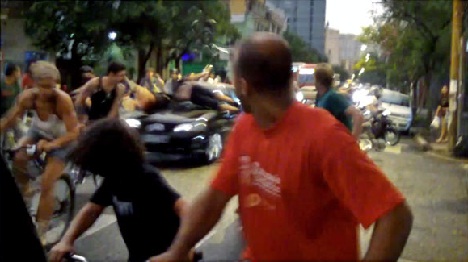 Critical Mass, Puerto Alegre Brazil, Carnage Car Bicycle