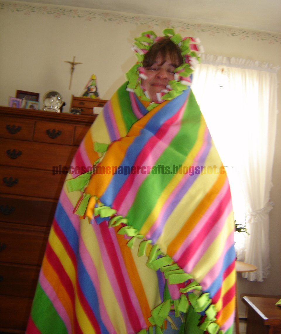 Pieces of Me Scrapbooking & Paper Crafts NoSew Blanket Tutorial