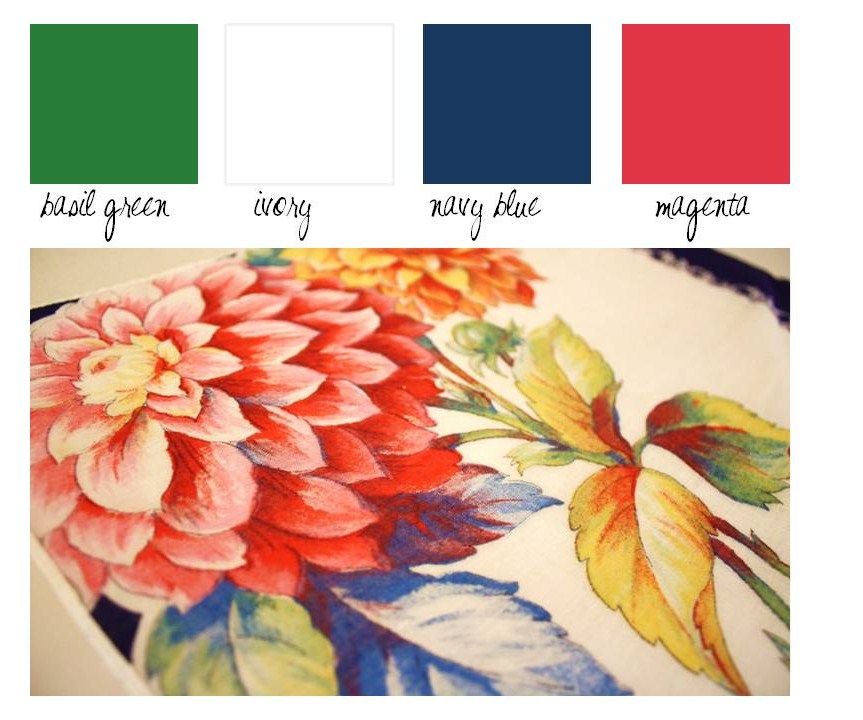 high street market vintage color scheme navy magenta green