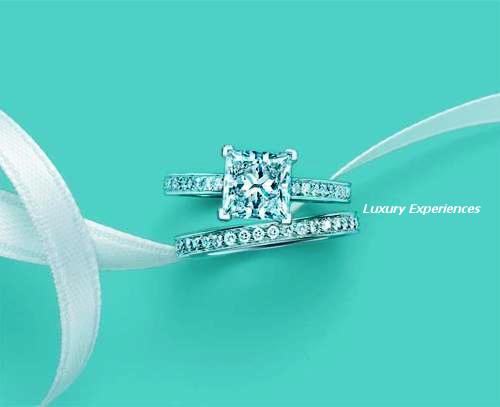 Tiffany  Co engagement and wedding ring - Princess diamond
