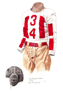 1932 University of Oklahoma Sooners football uniform original art for sale