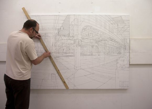 nathan welsh pinturas hiper realistas cidades cenários urbanos