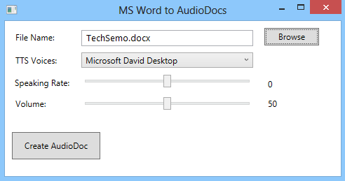 AudioDocs - Screenshots Convert Word Documents to Audio Files