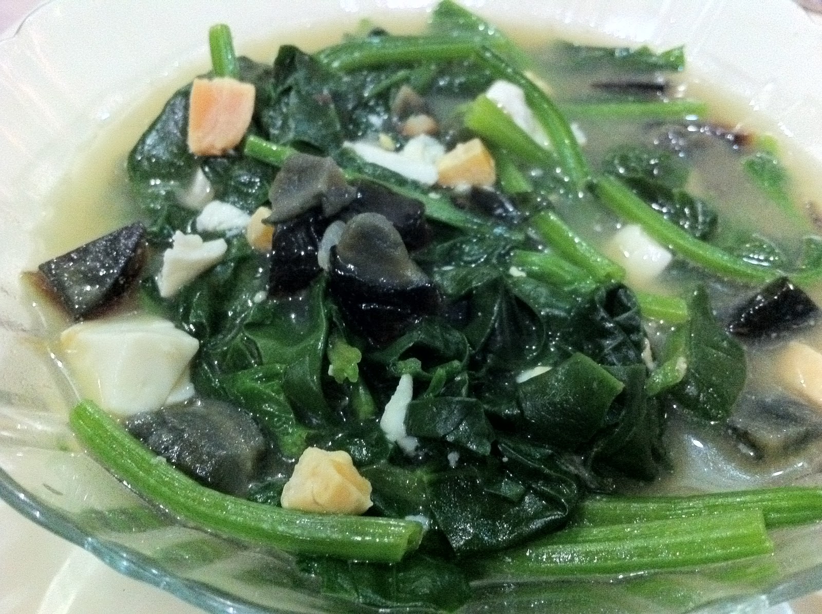 Little Cookery Book Poached Spinach in Chicken Broth