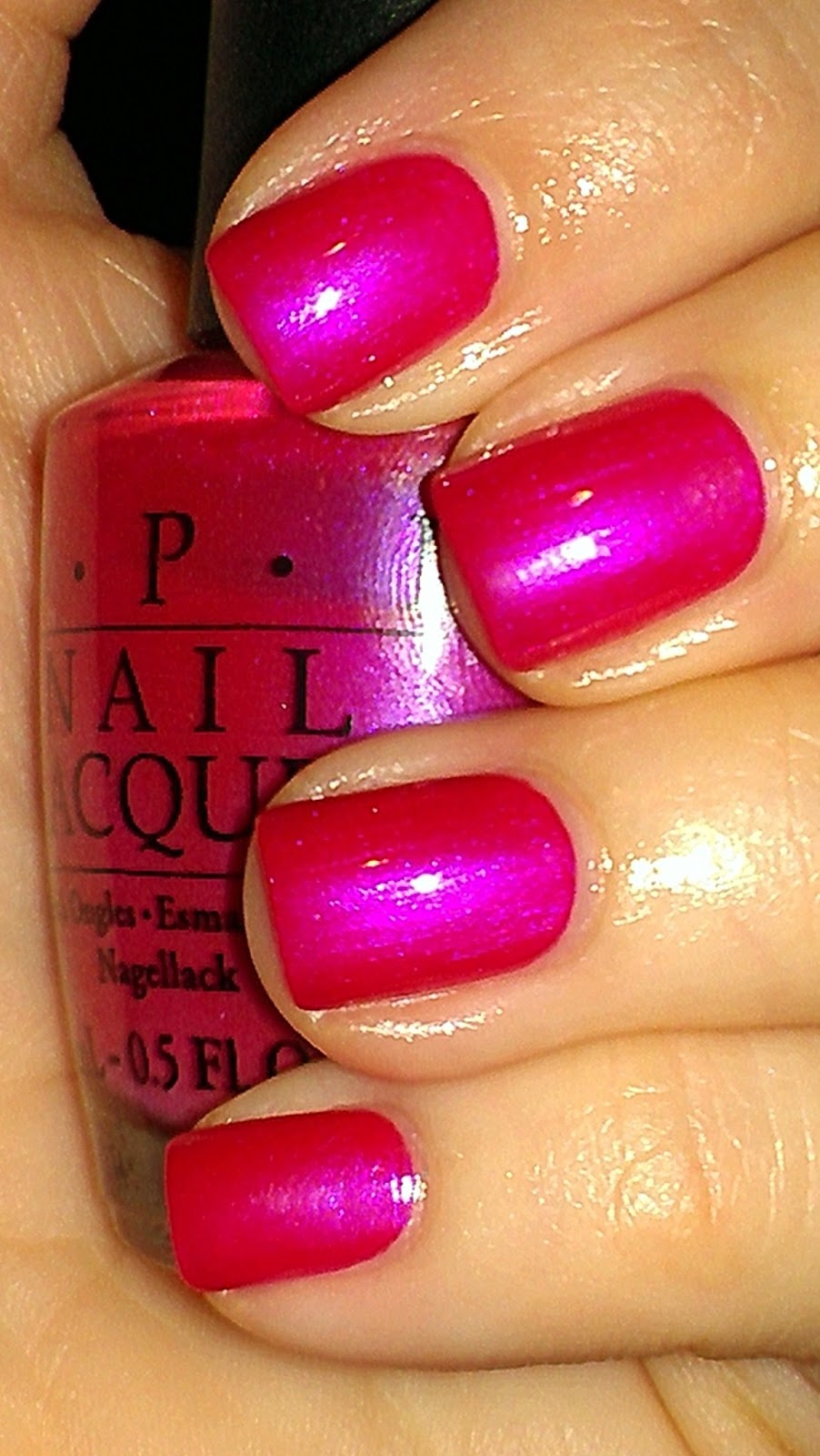 Hard Lacquer Opi Pompeii Purple Iridescent Pink With Blue Flash