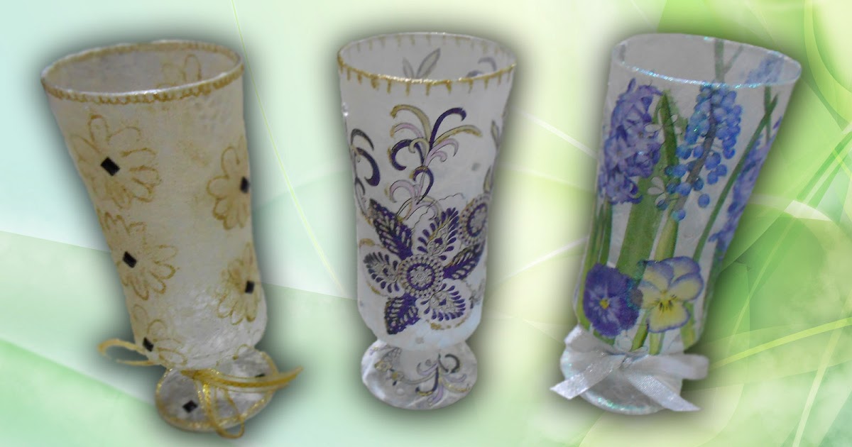 sztuka decoupage Lampiony decoupage.