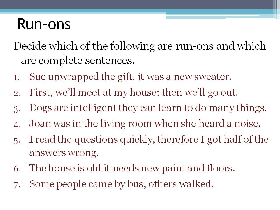 English and ESOL Lab Workshops: Fragments and Run-Ons (Jessica Quinn)