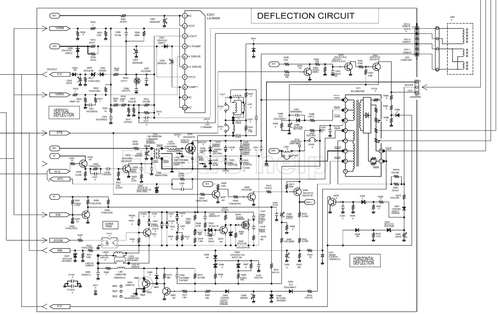 Crt Tv Schematic Diagram  Crt Tv Circuit Board Diagram
