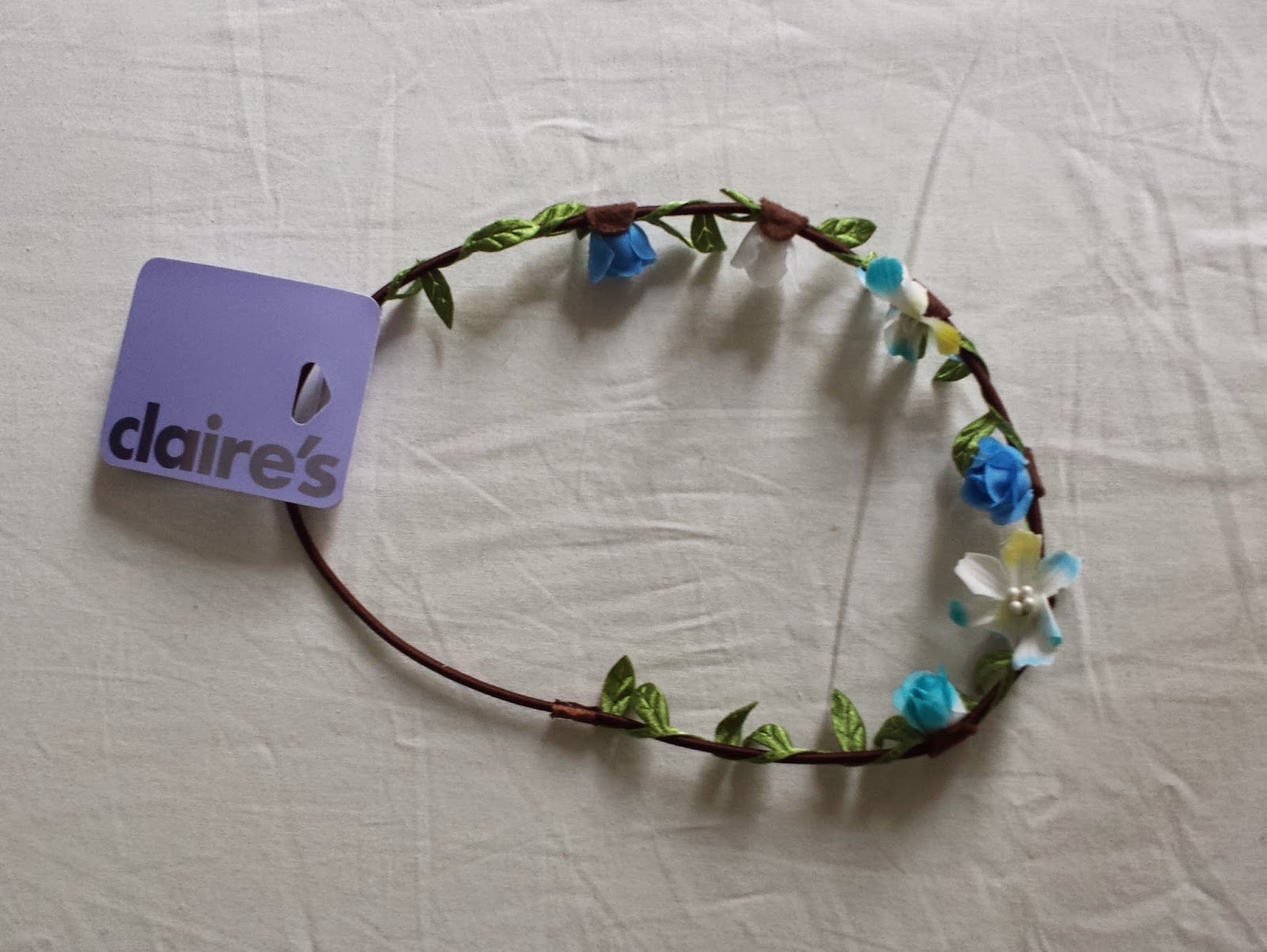 Clothes & Dreams: Self-rewarding during exams (shoplog): Claire's blue floral headband