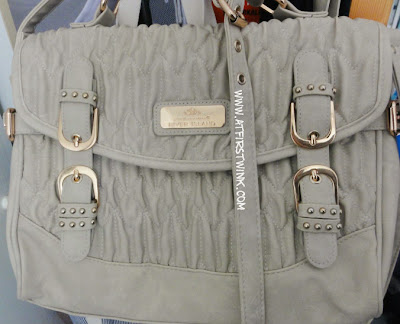 Beige River Island satchel with gold buckles