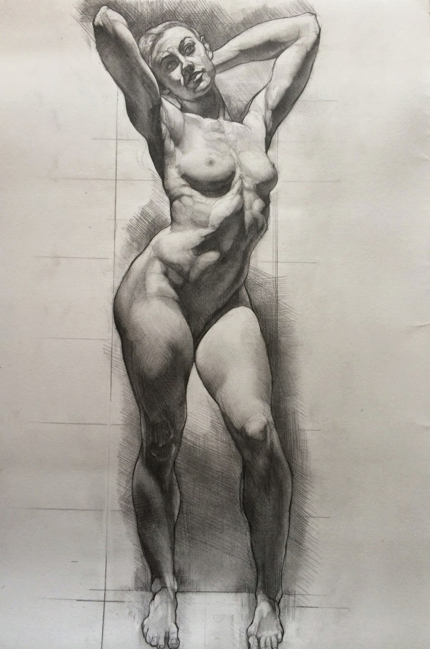 Artistic female figure model nude