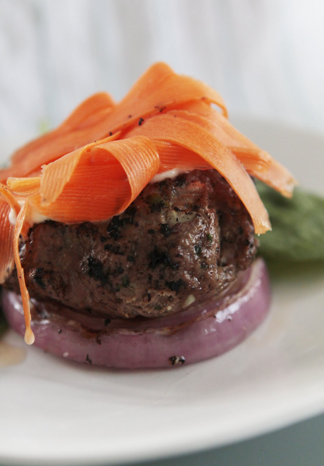 Seaside Kitchen Paleo Burger Patties with Grilled Onions & Marinated