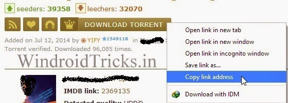 How to download torrent using IDM or any other Download Manager
