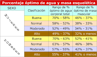PORCENTAJE DE MASA MUSCULAR Y AGUA | Musculación PORCENTAJE DE MASA MUSCULAR Y AGUA | Musculación