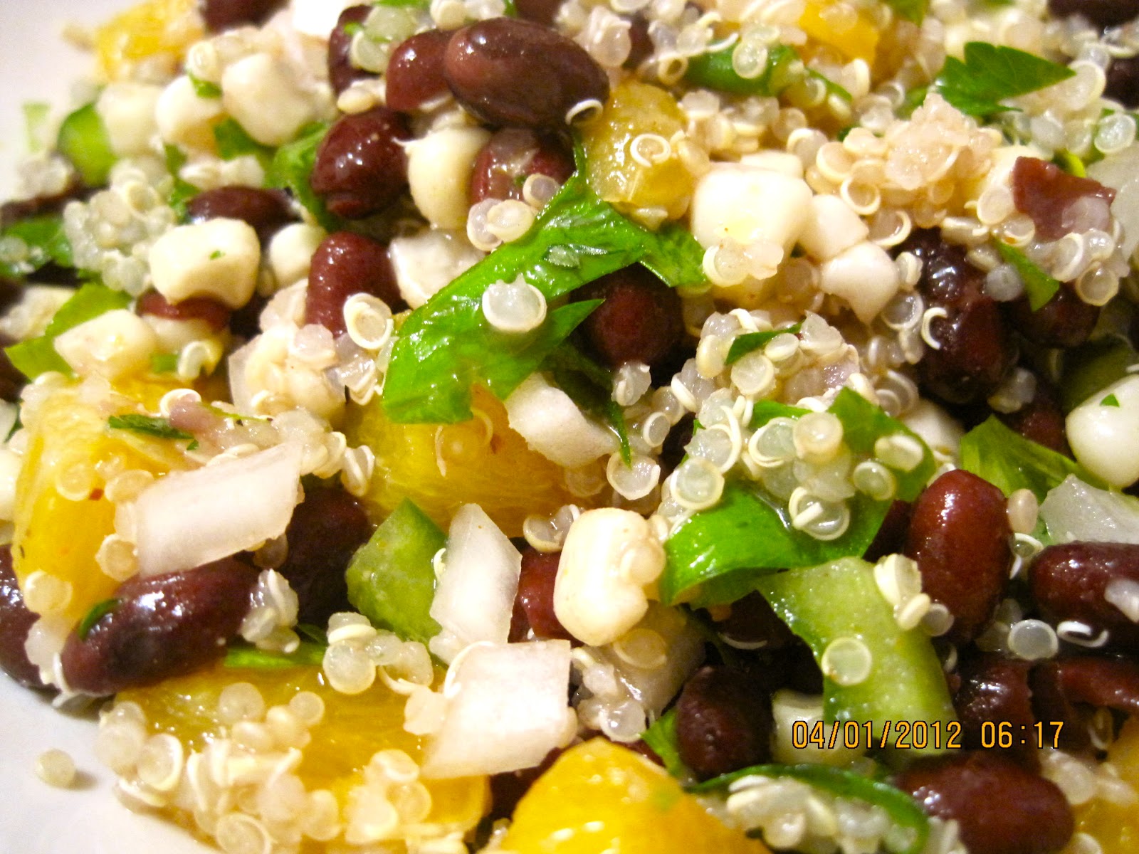 Kvell in the Kitchen Black Bean, Orange and Corn Quinoa Salad