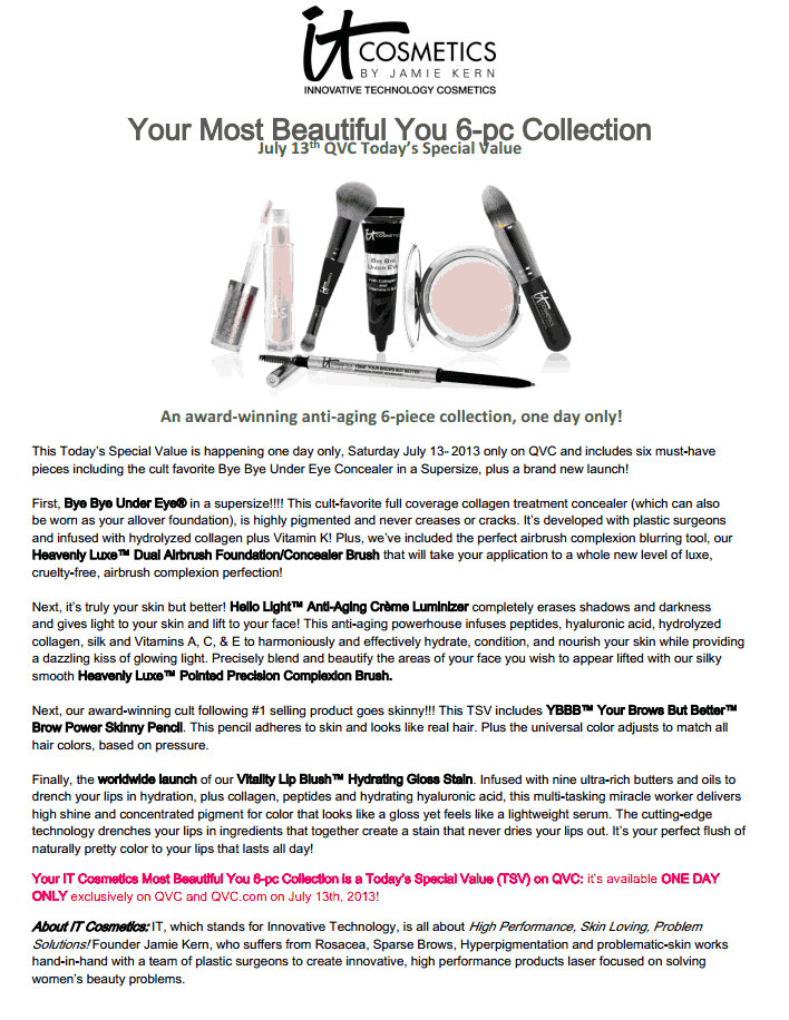 Don't Miss The IT Cosmetics TSV on QVC Tomorrow! A Beauty Influencer