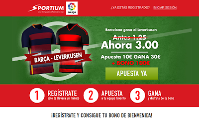 Sportium Super cuota 3 Barcelona gana Leverkusen champions 29 septiembre Sportium Super cuota 3 Barcelona gana Leverkusen champions 29 septiembre