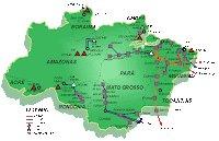 Mapa novas hidreletricas na amazônia. Fonte: Blogue SOS Rios do Brasil