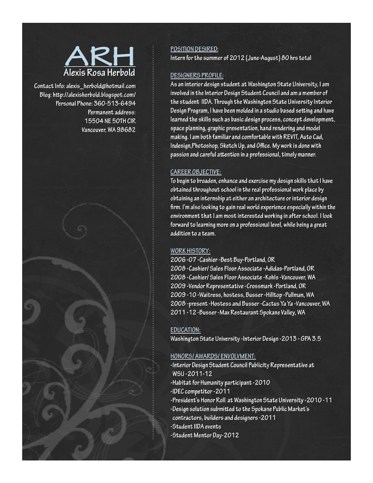 Professional Designer Resume