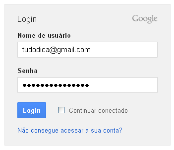 Página inicial GMail