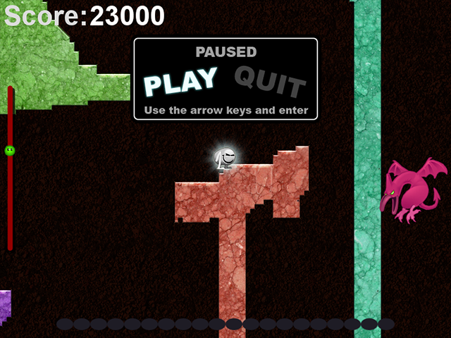 Fleshing it out: With armour, levels, a basic HUD, and a pause menu, my flea game was taking shape.
