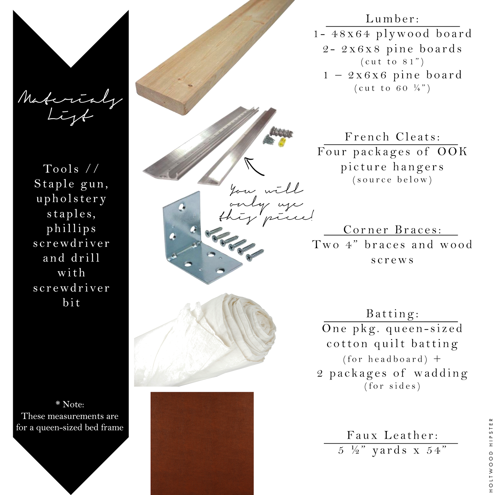 Make This // An Upholstered FauxLeather Bed Holtwood Hipster