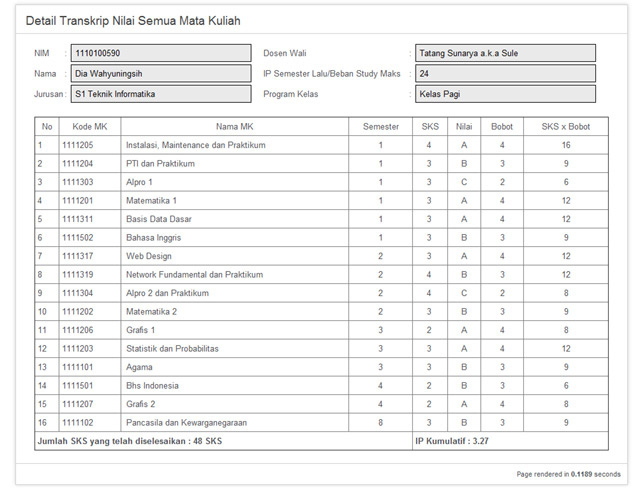 Membuat Aplikasi Transkrip Nilai Sederhana (Sistem