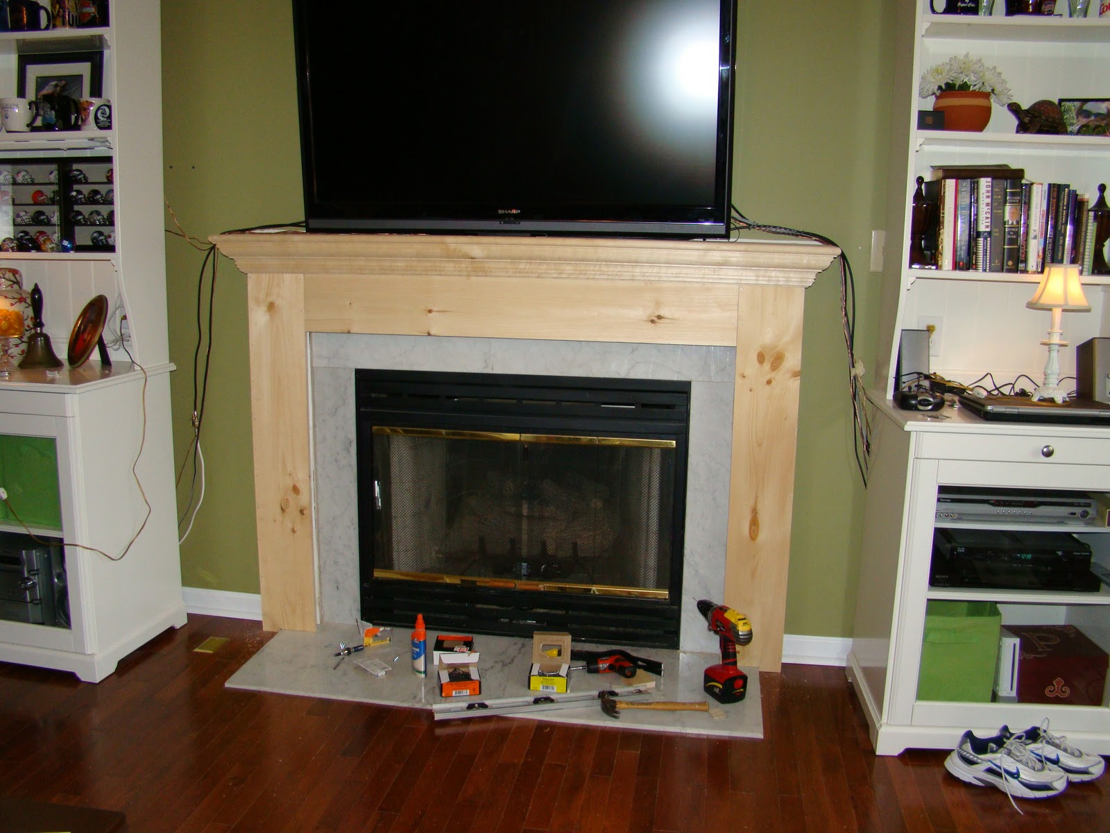 Sweet Pickles and Chocolate Before and After Fireplace Remodel