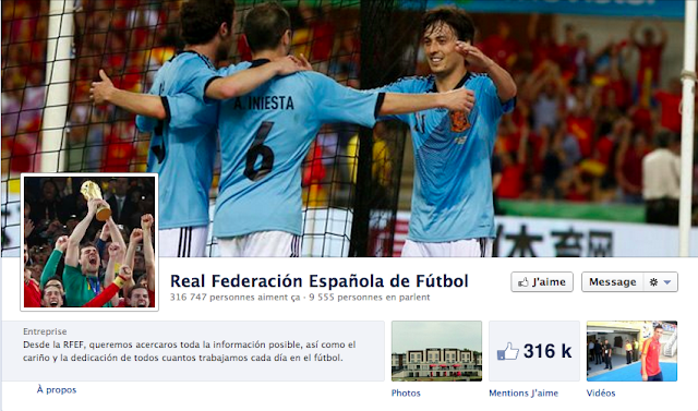 Page Facebook de l'Espagne
