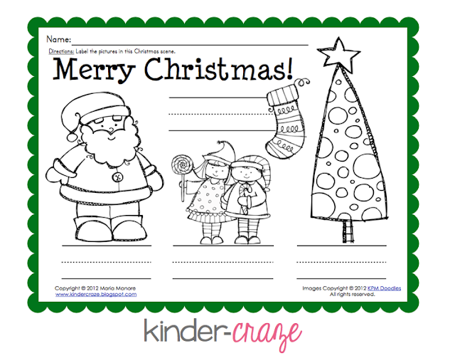 FREE Christmas labeling page - great for invented spelling! FREE Christmas labeling page - great for invented spelling!