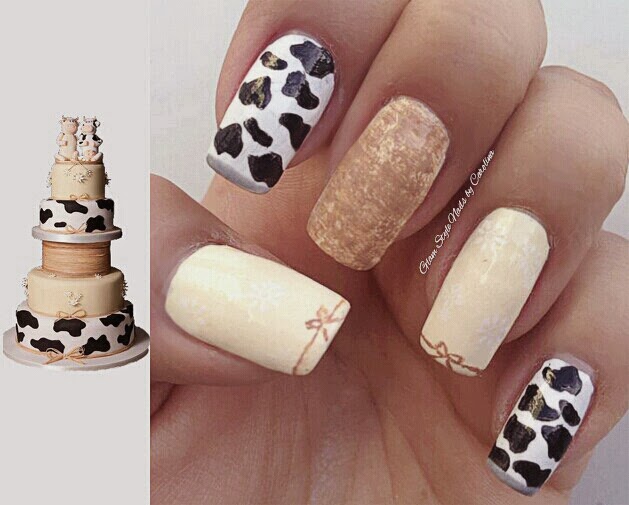 Glam Style Nails by Carolina Fondant Cake Nail Art Inspiration Day 21