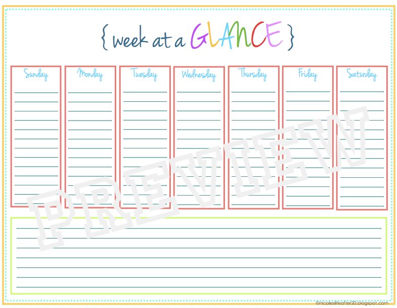 Exceptional image pertaining to week at a glance template Juicy image for week at a glance template