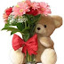 Cutie Teddy with Bouquet  - For girls
