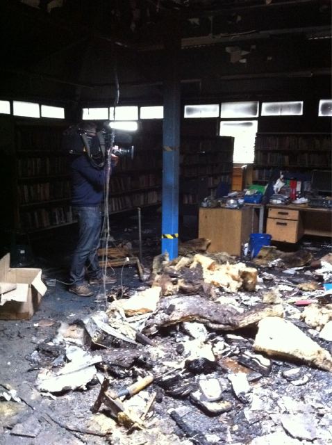 Burned Salford Library Stock