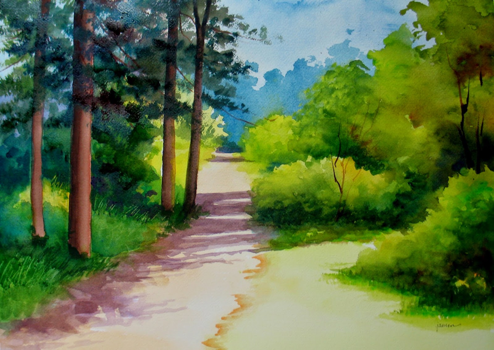 Nel's Everyday Painting: Watercolor Landscape - SOLD