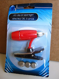 Red LED clip-on spot light reading light