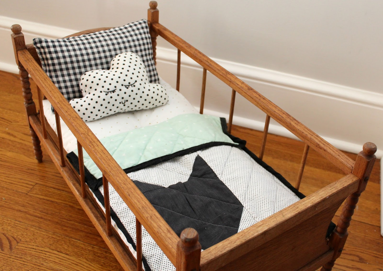 hoping for rocketships sewn baby doll bedding.