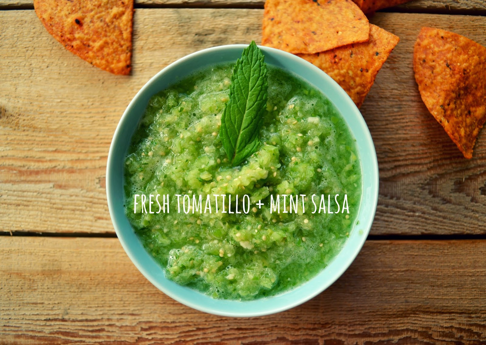 Fresh tomatillo and mint salsa