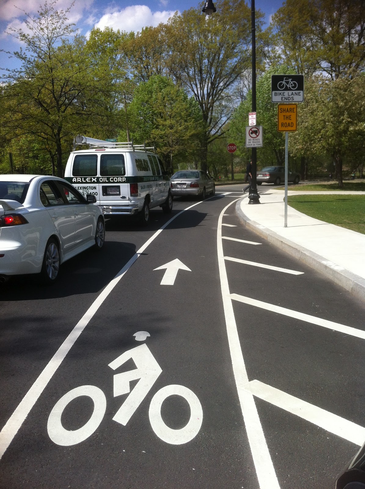 Calm Streets Boston Shared Lanes & Bike Lanes MFA, Back Bay Fens Area