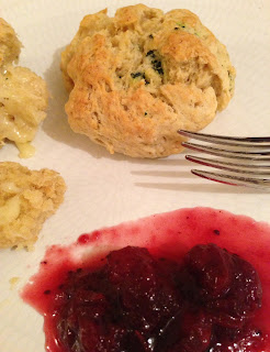Wasabi Scone with Cranberry Sauce