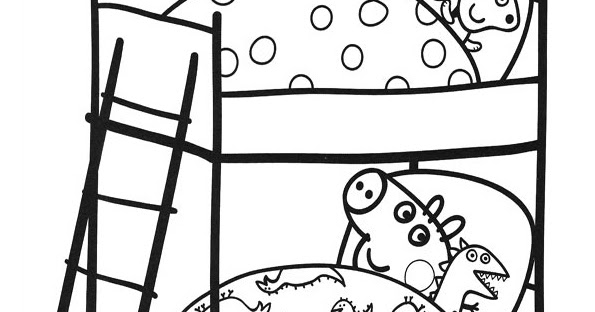 Free Coloring Pages Peppa Pig Coloring Pages Sleeping In Bed