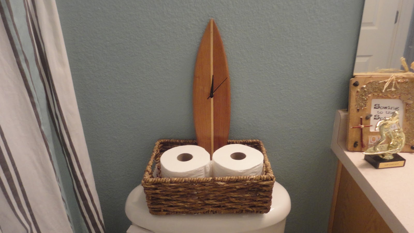 Lewisville Love Surf Board Shelf for the Beach Bathroom