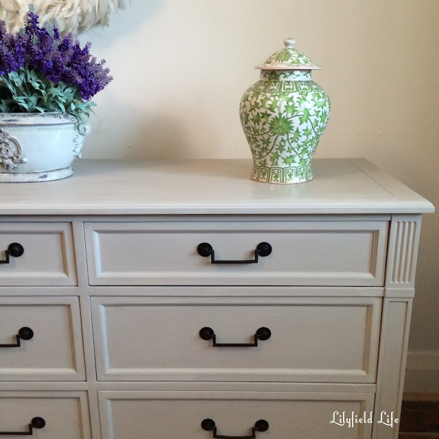 Lilyfield Life Hand painted French drawers in pale taupe