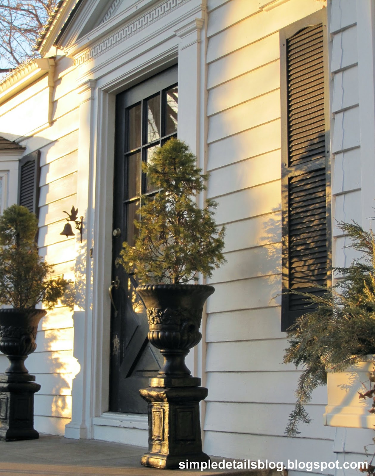 Simple Details painted black urns...