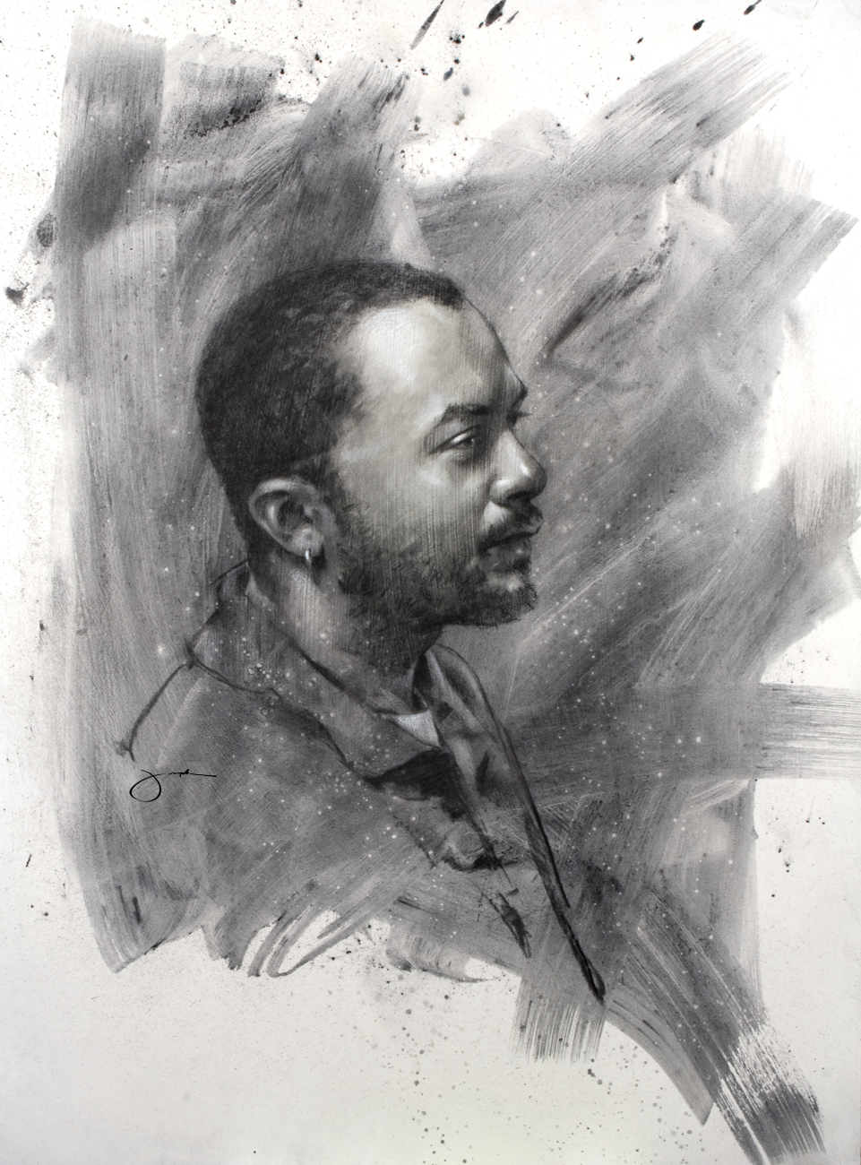 joseph sapulich ANGEL—CHARCOAL PAINTING