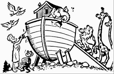 Noah and Ark Animals Coloring Page