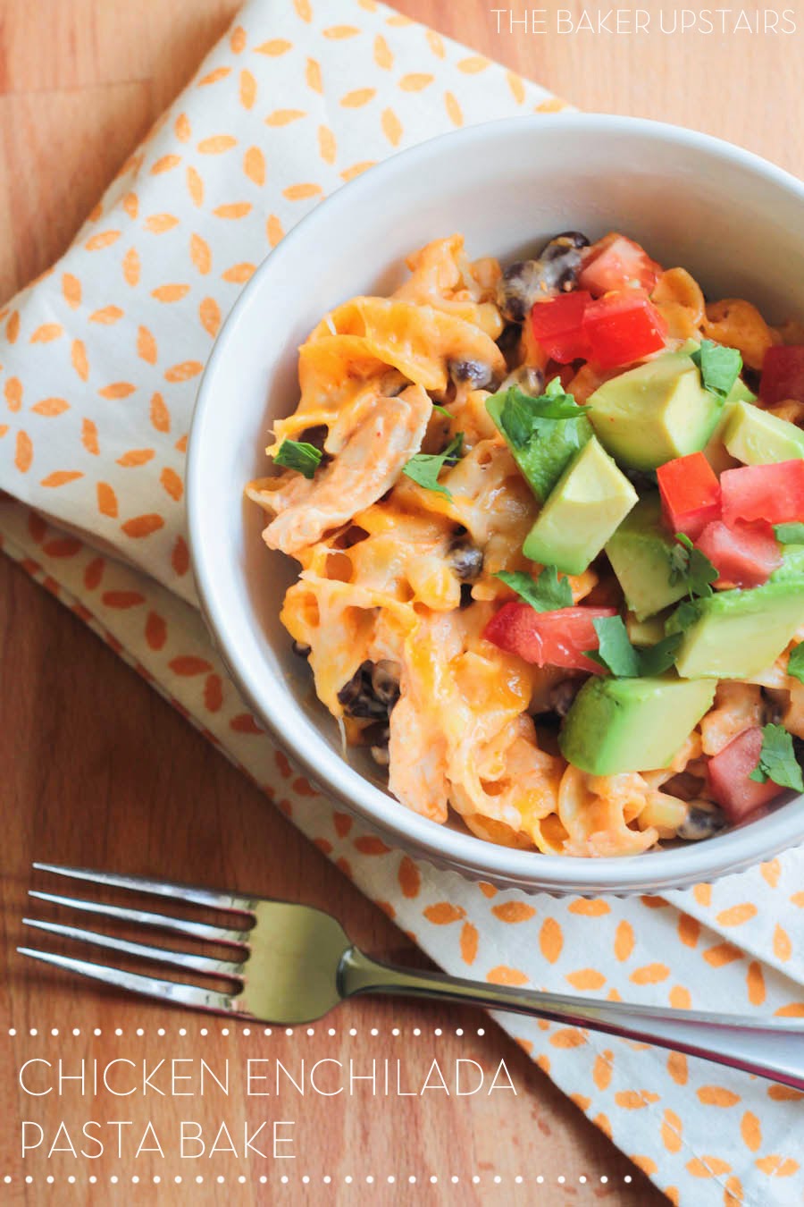 chicken enchilada pasta bake The Baker Upstairs