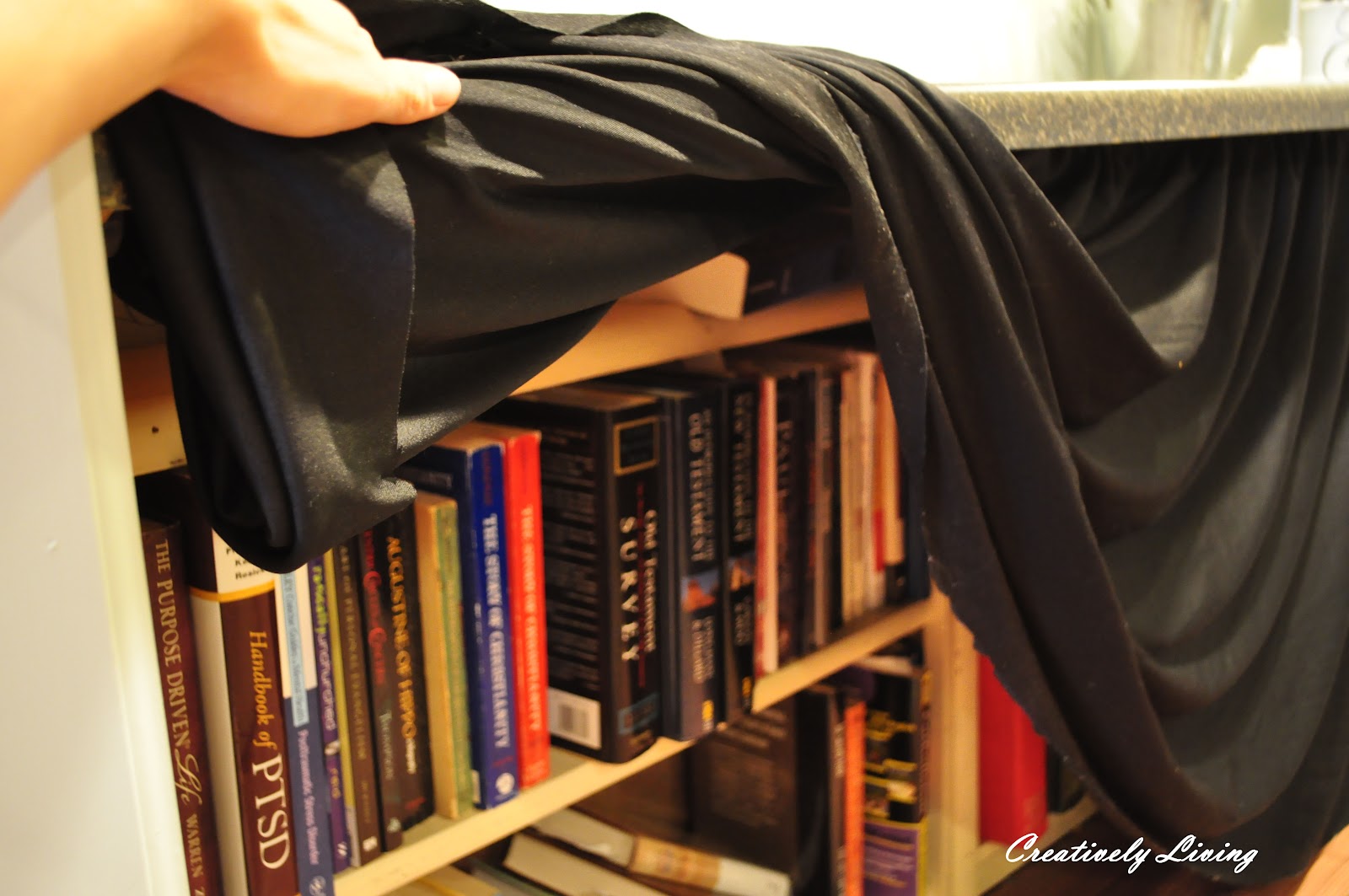 DIY Desk Skirt...aka...How to Hide Ugly Things! Creatively Living Blog
