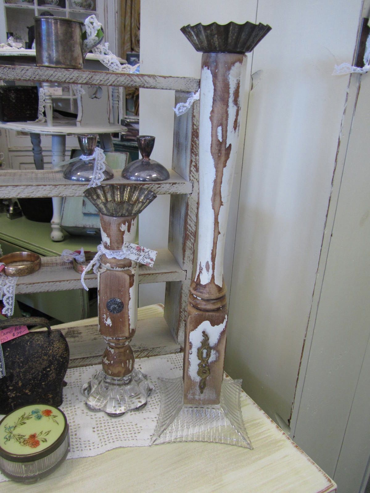 Rustique... The Rehab Boutique Pillar Candle Holders Using Repurposed