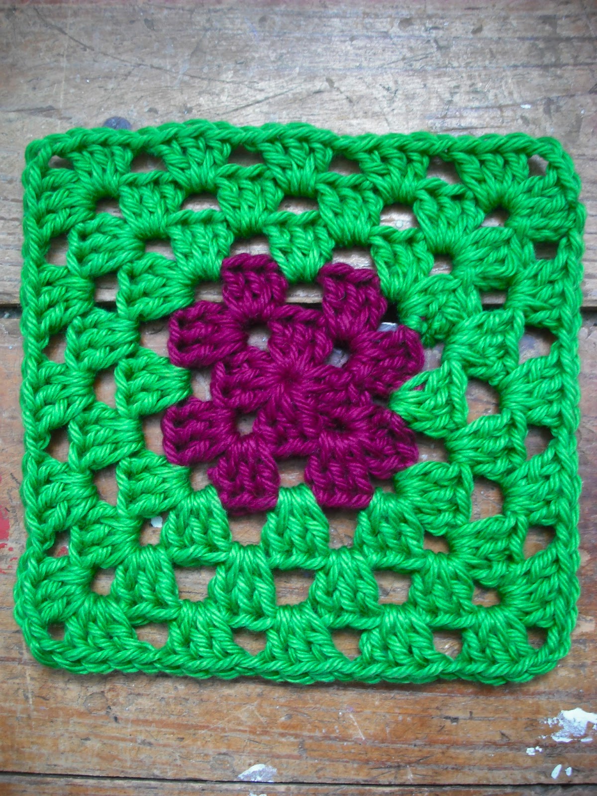 Purple Chair Crochet Granny Square Variation
